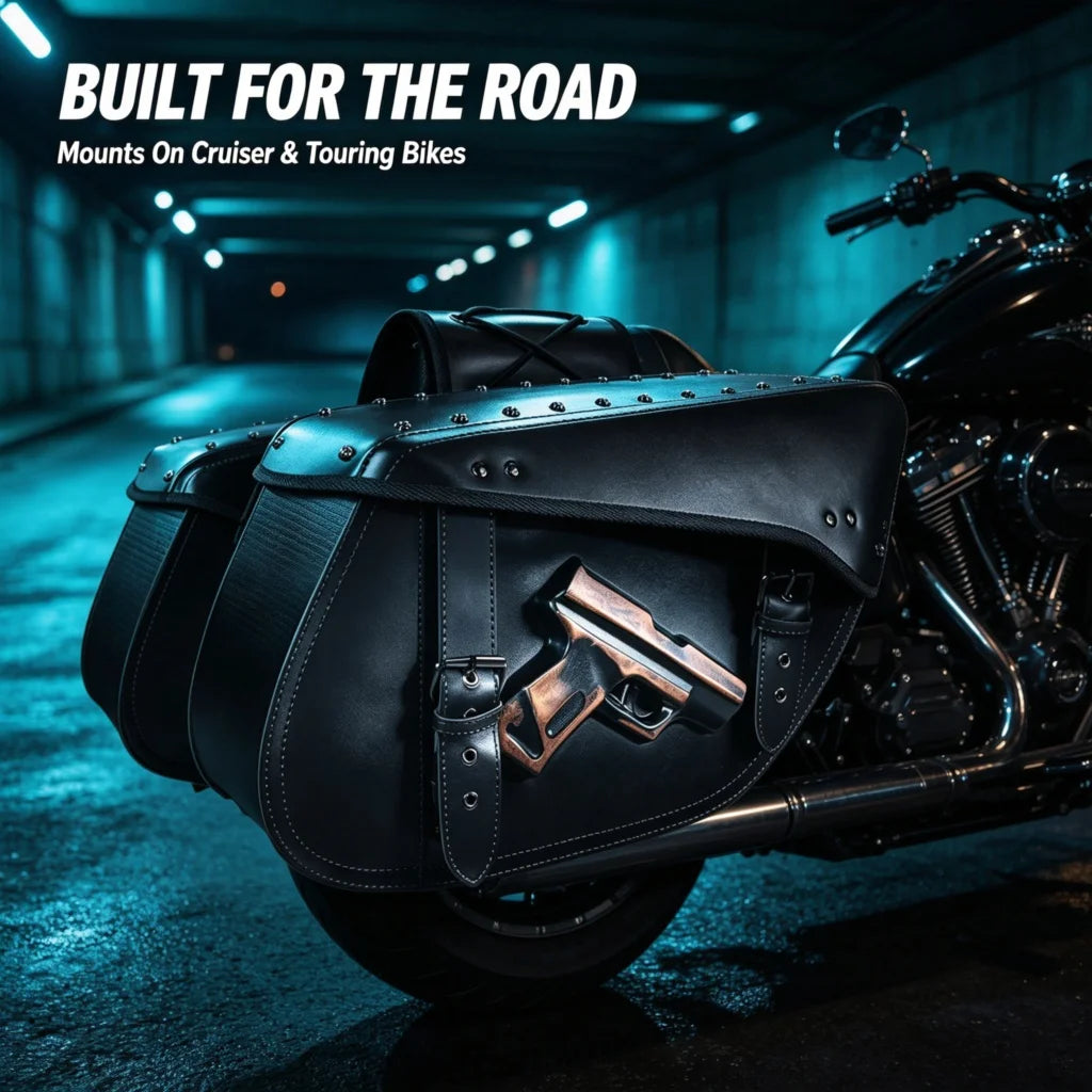Waterproof Motorcycle Saddlebags PU Leather Side Tool Pouch Luggage Storage