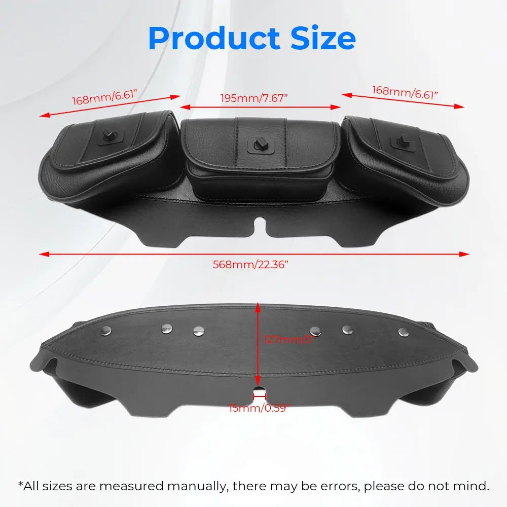 Brand New Three Pocket Design Fairing Pouch Windshield Bag For Harley 1996-2013 Electra Street Glide Touring Bike Vinyl Black