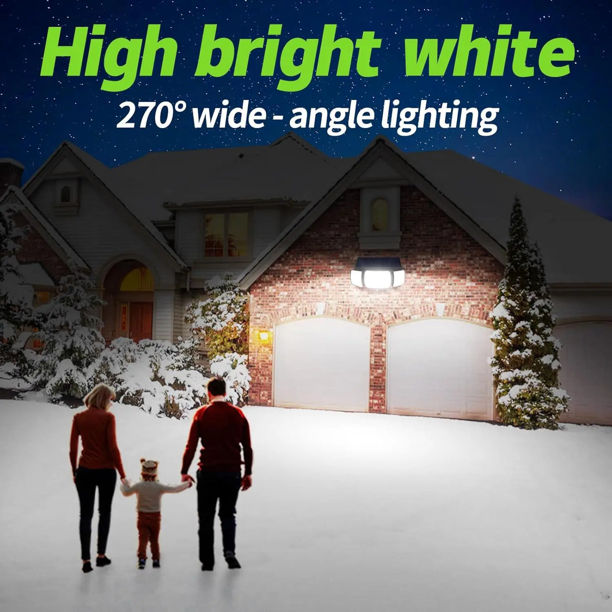 Intelamp Outdoor Solar Flood Light With Motion Sensors For Yard