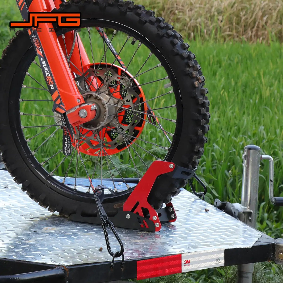 Motorcycle Trailer Heavy-duty IRON Front Wheel Stand wheel Chock Upright For Mount Trailer rack Parking Fixed Frame Dirt Bike