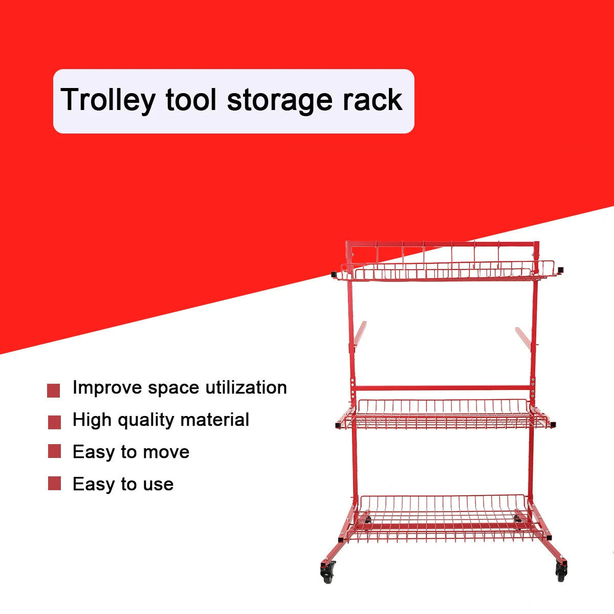 Auto Parts Storage Rack Steel Single Layer Loading 45kg Metal Shelf Bracket Movable Handcart Tool Storage Rack Car Parts Storage