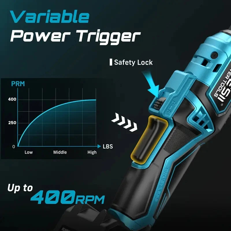 Seesii Cordless Electric Ratchet Wrench Rechargeable Brushless Car Repair Tool