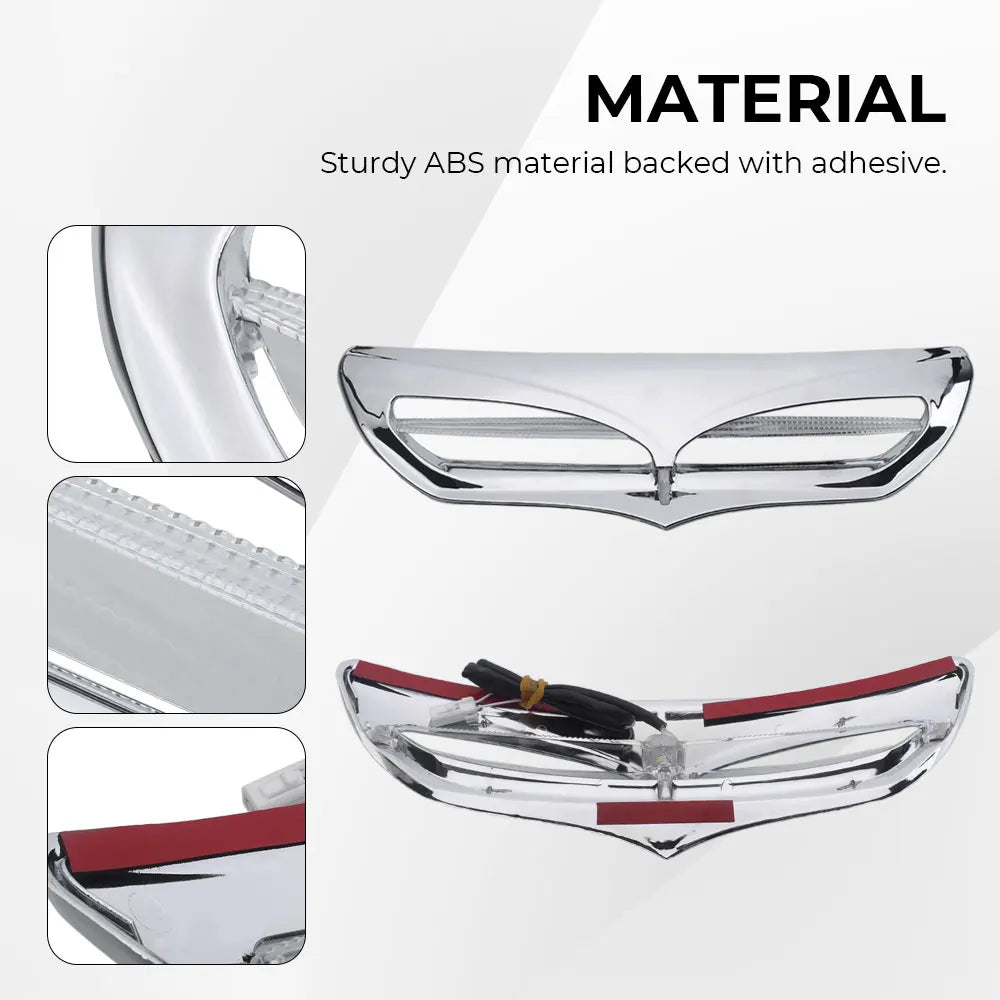 1PC Motorcycle Front Batwing Fairing Vent Trim with LED Light For Harley Electra Street Ultra Limited FLHT FLHX FLHTK 2014-2019