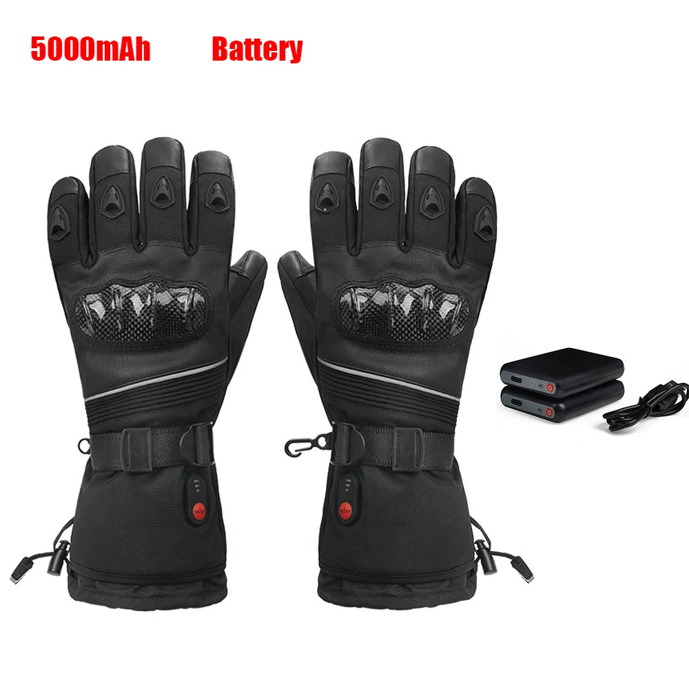 Rechargeable Heated Touchscreen Gloves For Motorcycle Skiing And Cycling