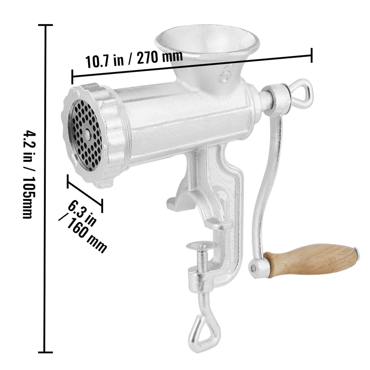 SucceBuy Manual Cast Iron Meat Grinder With Table Clamp