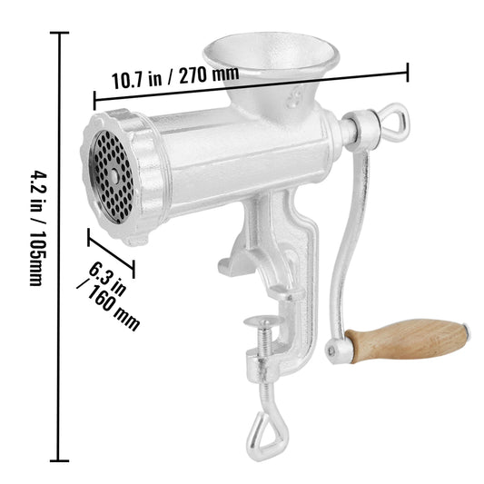 SucceBuy Manual Cast Iron Meat Grinder With Table Clamp
