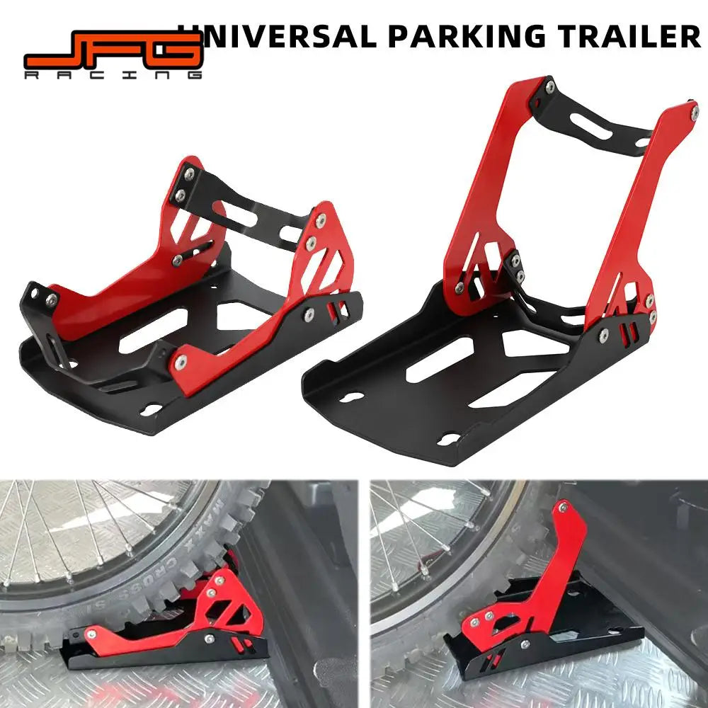 Motorcycle Trailer Heavy-duty IRON Front Wheel Stand wheel Chock Upright For Mount Trailer rack Parking Fixed Frame Dirt Bike