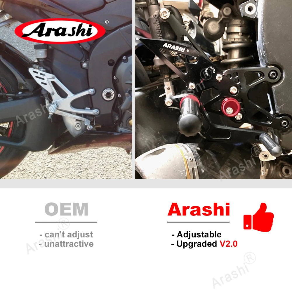 Arashi CNC Adjustable Footrests For Yamaha YZF R3 R25