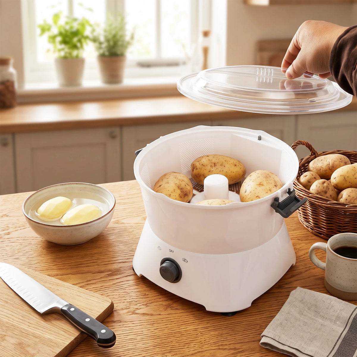 Automatic Electric Potato Peeler One Button Spinner 85W Kitchen Appliance