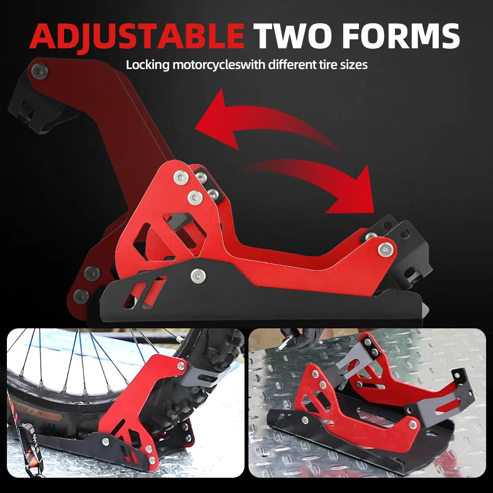 Motorcycle Trailer Heavy-duty IRON Front Wheel Stand wheel Chock Upright For Mount Trailer rack Parking Fixed Frame Dirt Bike