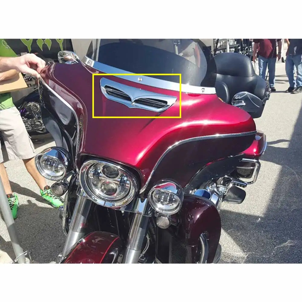 1PC Motorcycle Front Batwing Fairing Vent Trim with LED Light For Harley Electra Street Ultra Limited FLHT FLHX FLHTK 2014-2019