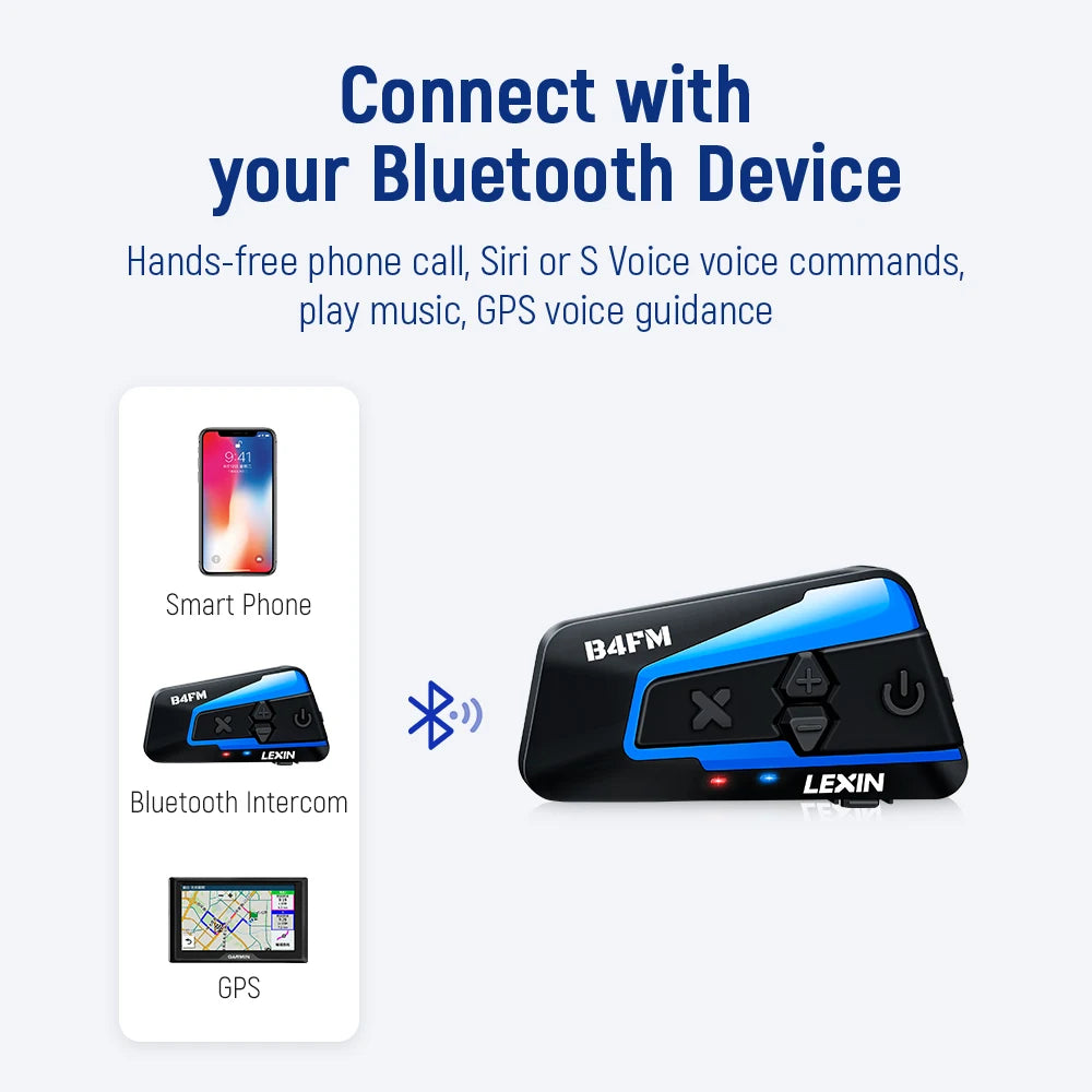 Lexin B4FM-X Bluetooth Motorcycle Helmet Intercom Headset