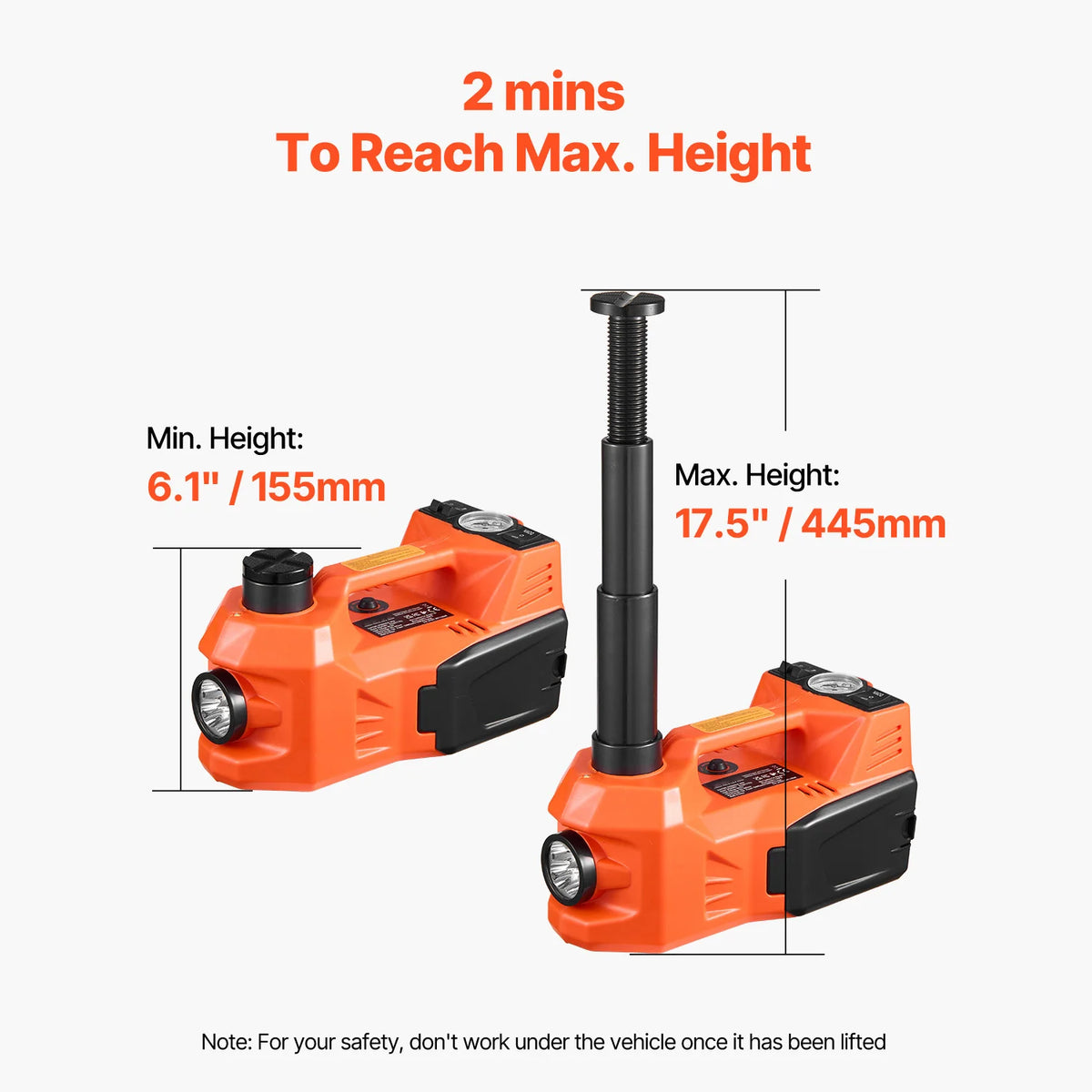 SucceBuy Electric Car Jack 5T Electric Scissor Jack with Built-In Inflator 12V Tire Changer with  LED Light for Sedan SUV Truck