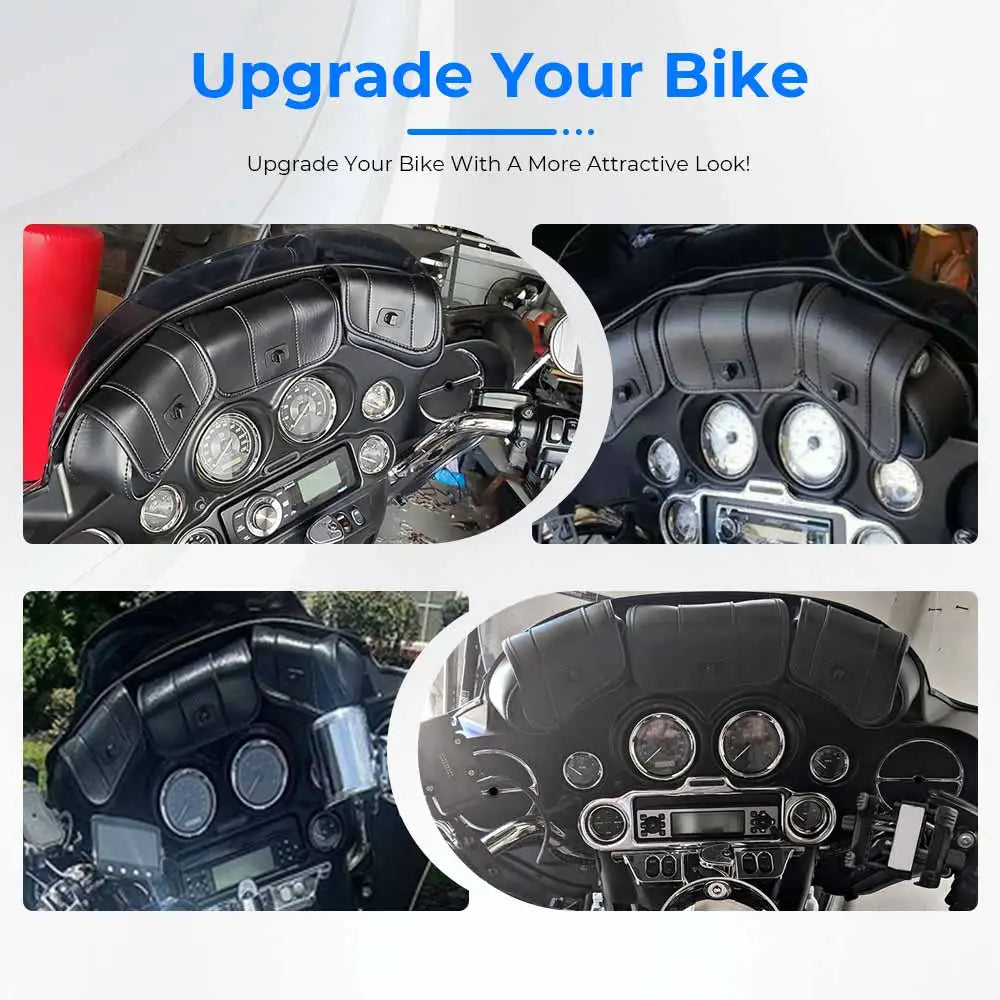 Brand New Three Pocket Design Fairing Pouch Windshield Bag For Harley 1996-2013 Electra Street Glide Touring Bike Vinyl Black