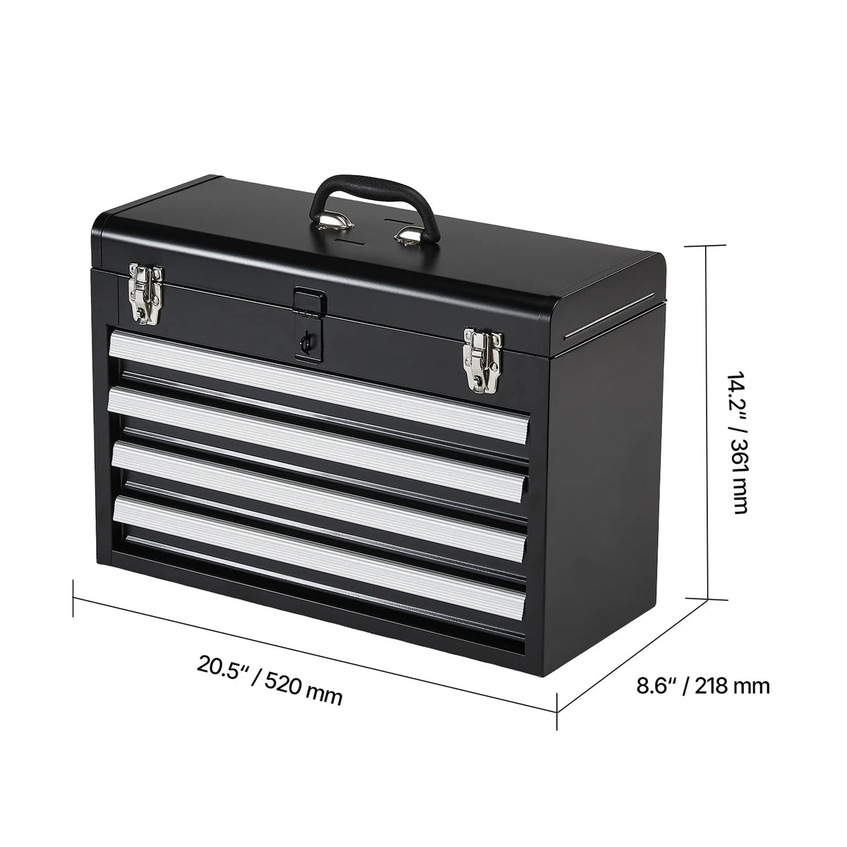 SucceBuy Portable Metal Tool Chest With Four Locking Drawers