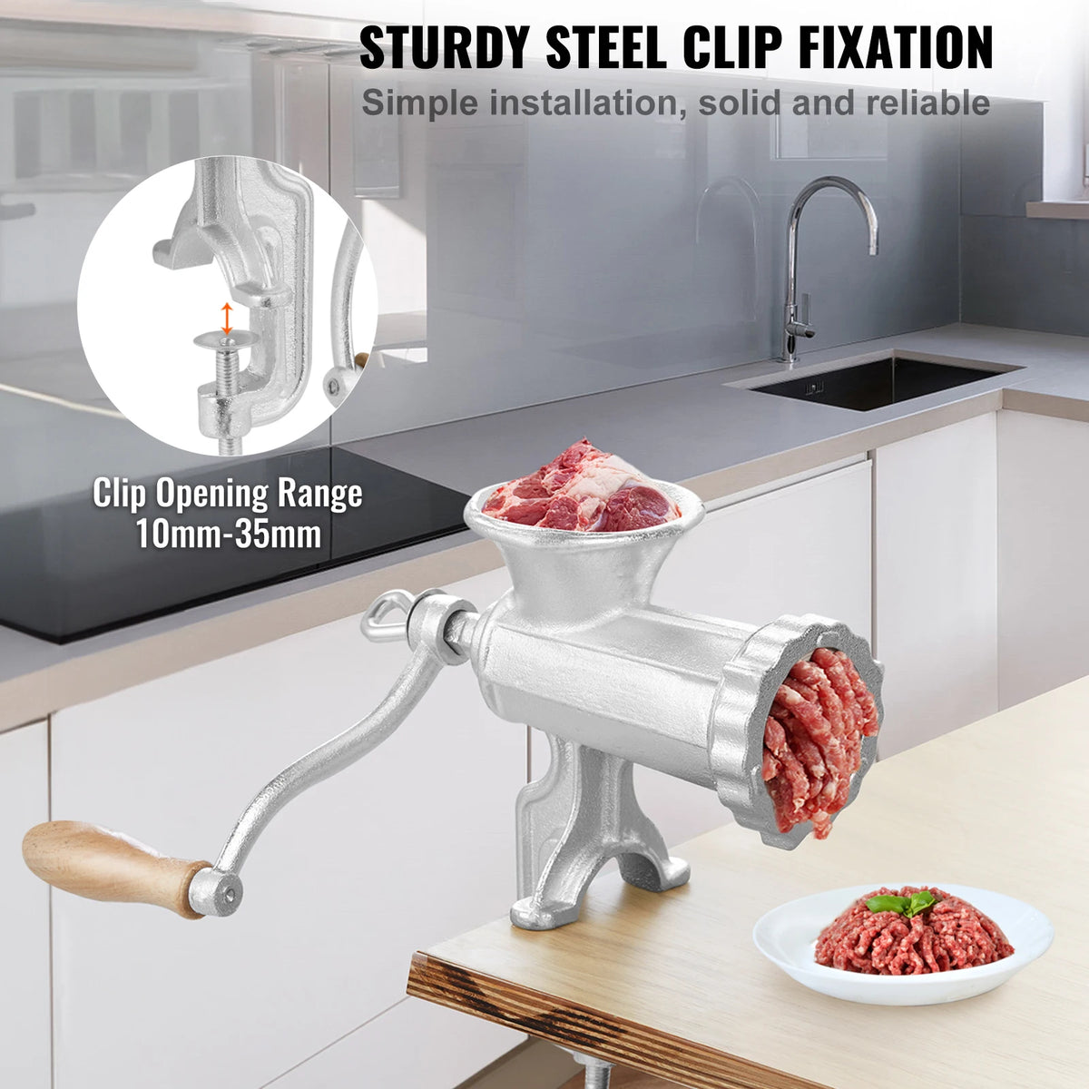 SucceBuy Manual Cast Iron Meat Grinder With Table Clamp